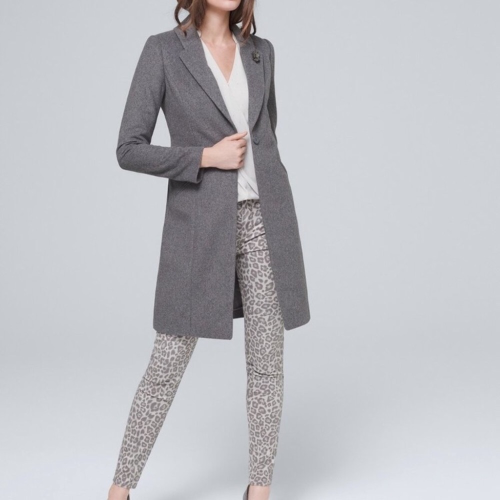 new WHITE HOUSE BLACK MARKET wool coat w broach
